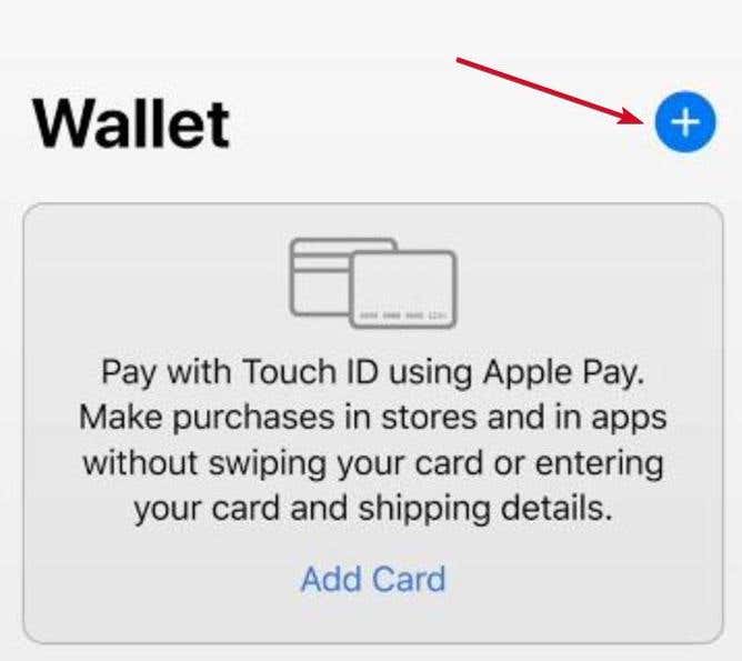 Add Card screen in Apple Wallet