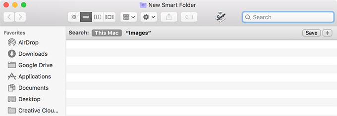 New Smart Folder window