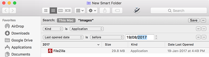 Smart Folder that lets you find unused apps