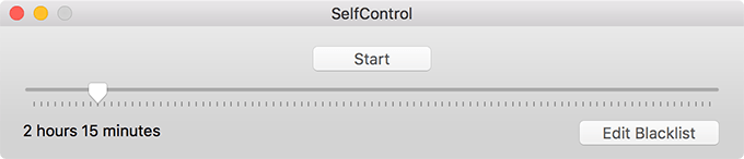 SelfControl with Edit Blacklist button