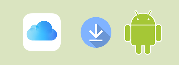iCloud, download, and Android icons