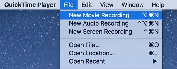 File -> New Movie Recording in Quicktime Player