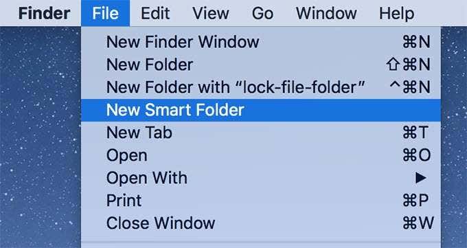 File -> New Smart Folder