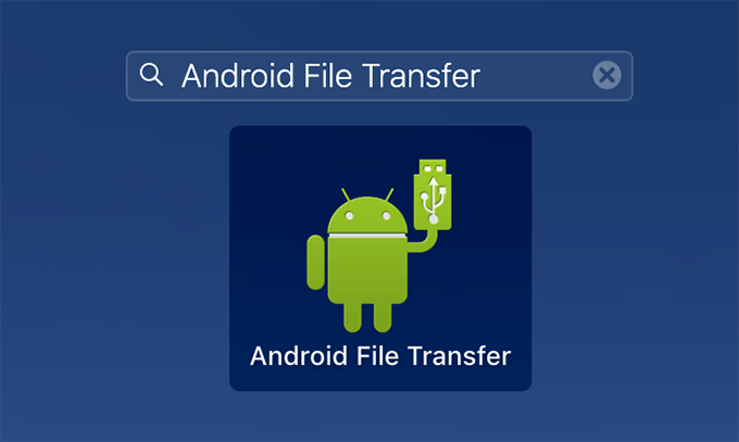 Android File Transfer in Search Bar