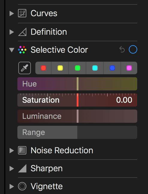 Selective Color tools