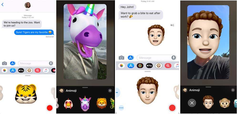 Animoji & memoji images on iPhone