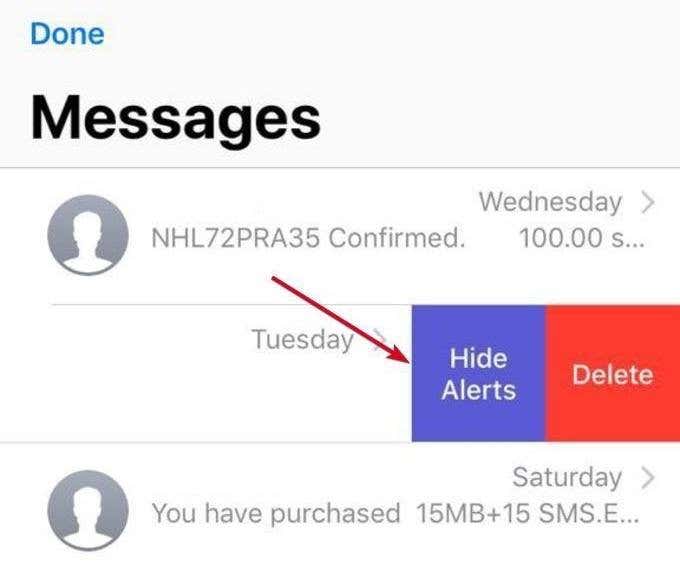 Hide Alerts option in Messages