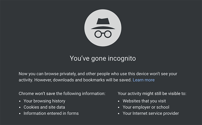 Incognito Mode in browser window