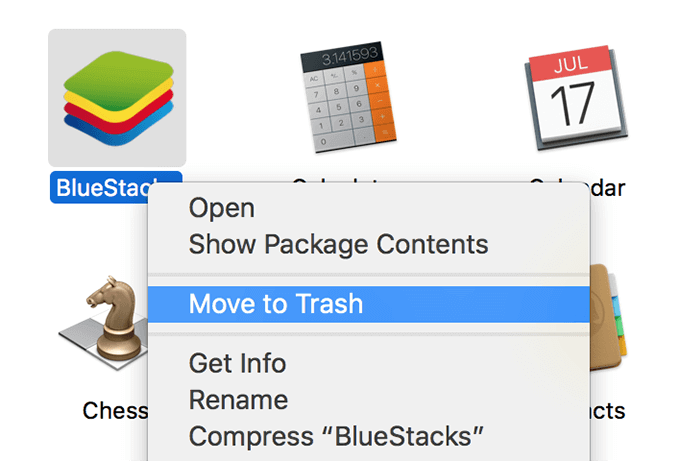 Right-click menu with Move to Trash selected