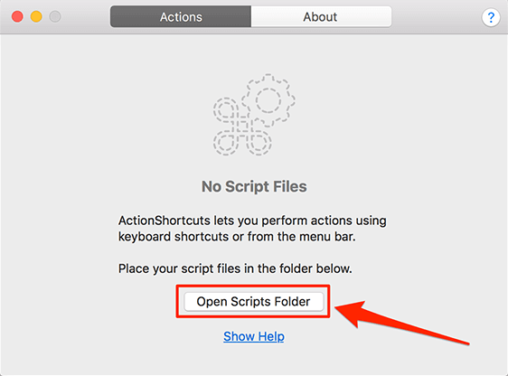 Open Scripts Folder button in Actions window