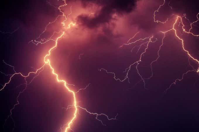 Image of lightning across the sky