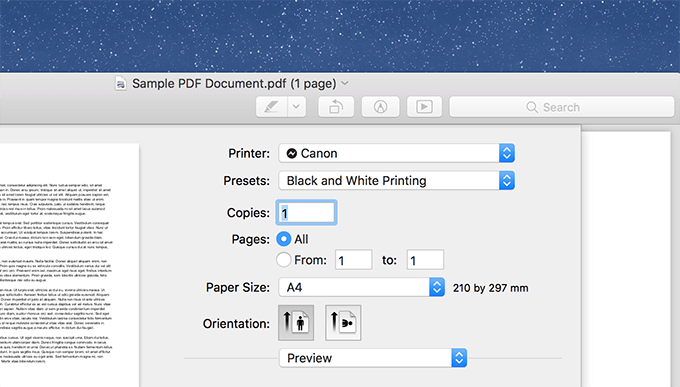 reset printer preferences mac