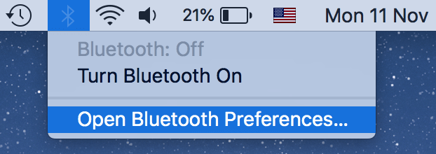 Open Bluetooth Preferences 