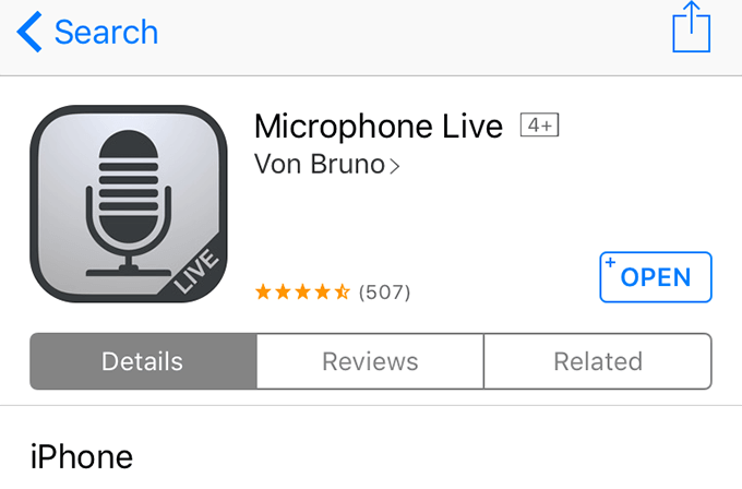 Microphone Live in App Store