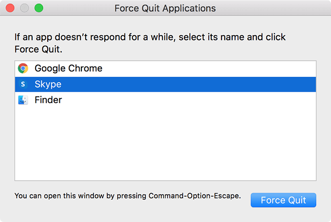 Force Quit applications 