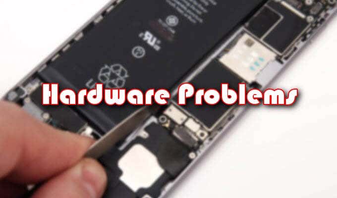 Image that says "hardware problems"