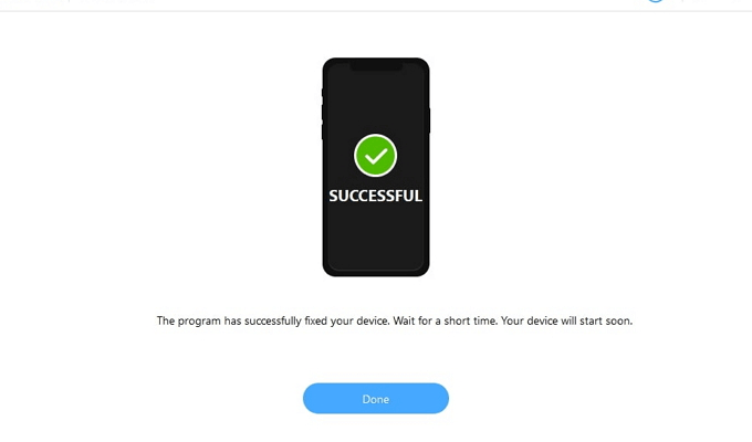 Task successful screen 