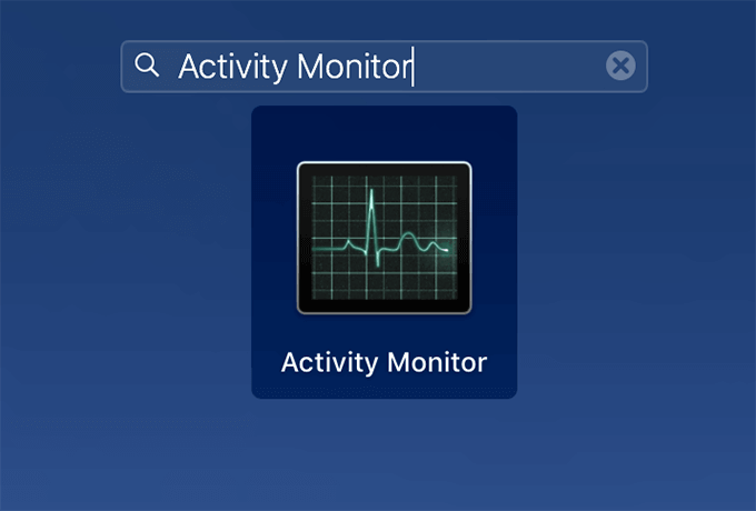 Activity Monitor in Search Bar
