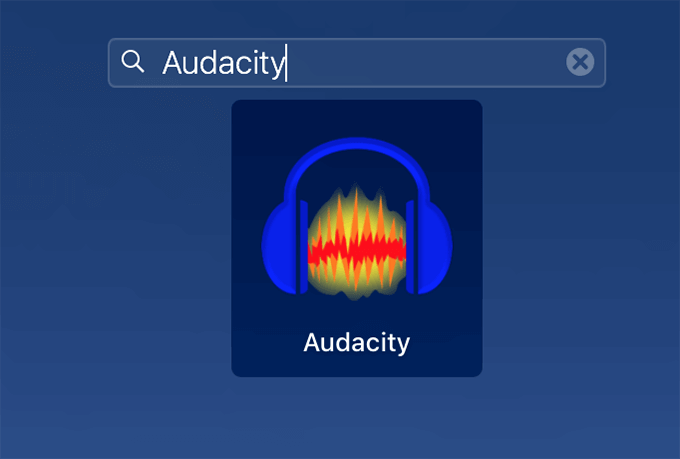 Audacity in Search Bar 