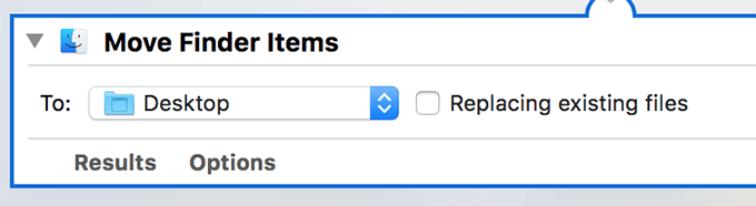 Move Finder Items to Desktop option