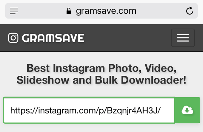 Gramsave.com website 