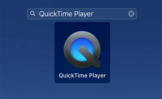 QuickTime Player in Search Bar