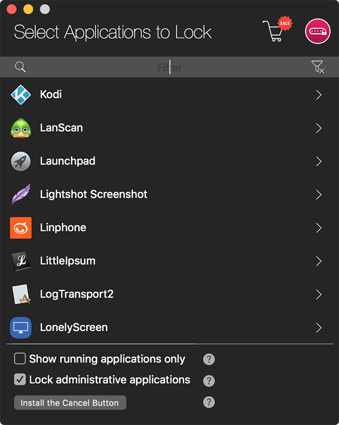 Select Applications to Lock window in AppLocker window 