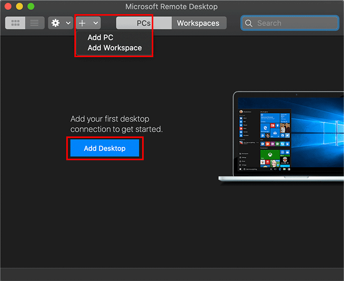 Image result for remote desktop mac "add pc"