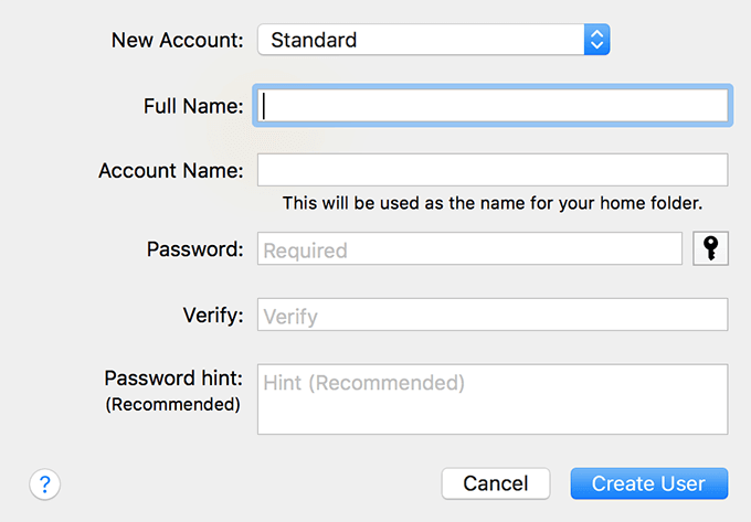 how to add new user to mac