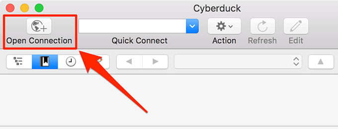 Open Connection button in Cyberduck window 