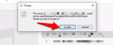 Locate popup in iTunes