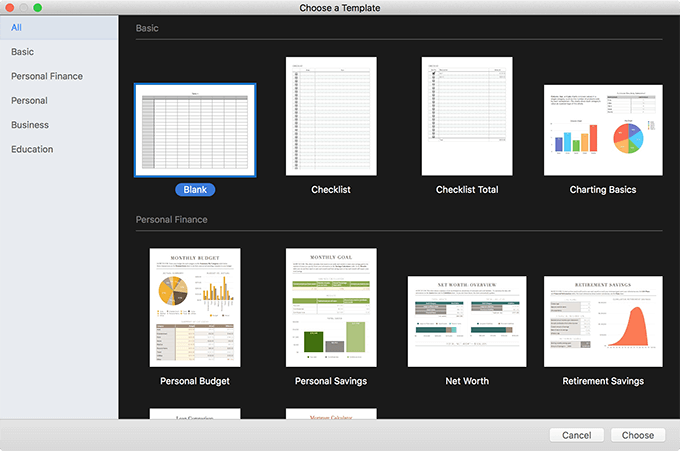 iWork app window 