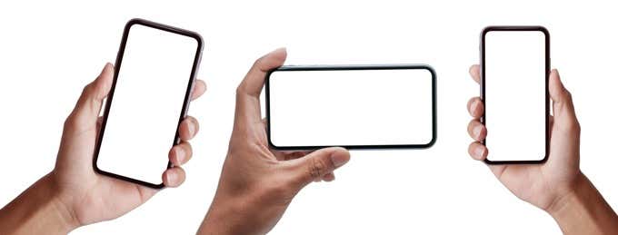 Hands showing how to rotate an iPhone