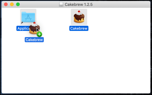 Cakebrew icon dragged into Applications folder 