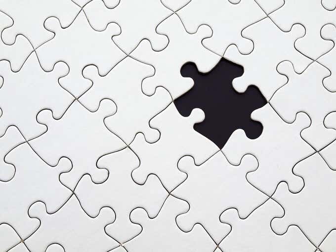A blank puzzle with a missing piece
