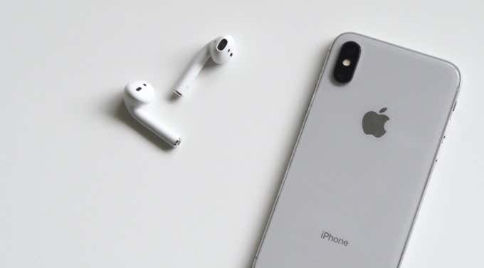 AirPods and an iPhone 