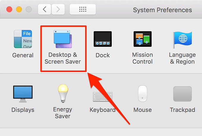 Desktop & Screen Save in System Preferences 