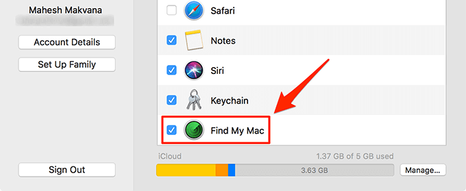 Find My Mac in iCloud