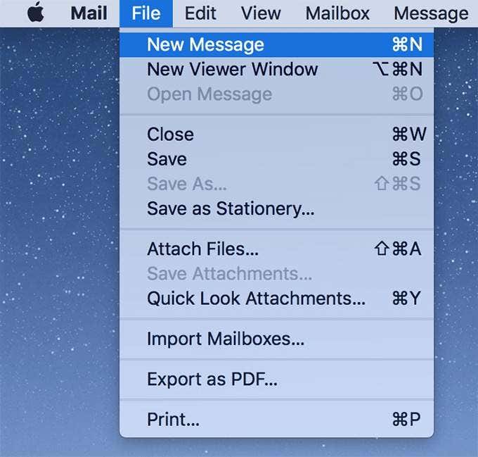 File > New Message