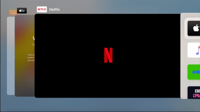 Netflix in app switcher menu 