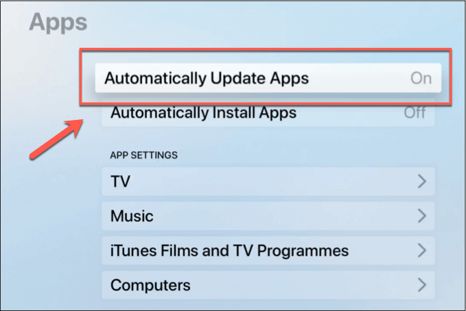Automatically Update apps On menu 