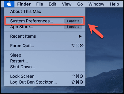 System Preferences in Apple Menu 