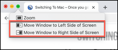 Move Windows option under menu