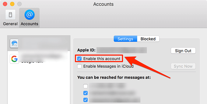 Enable this account checkbox in Settings tab 