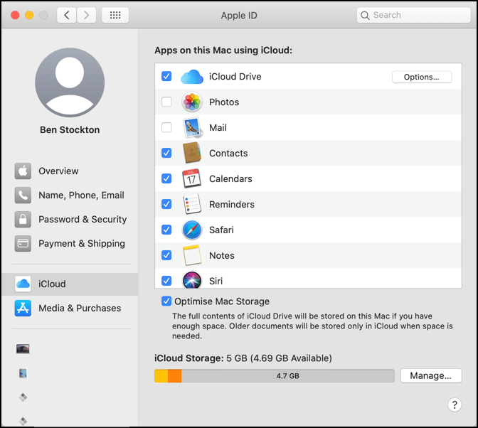 iCloud in Apple ID
