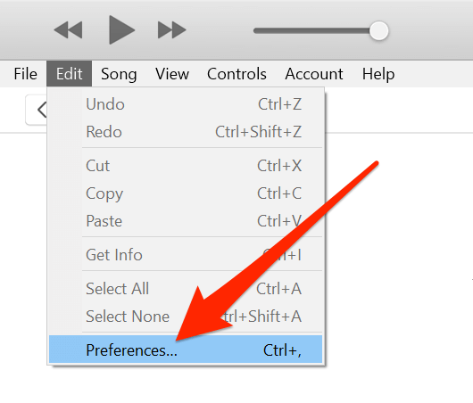Edit > Preferences in iTunes