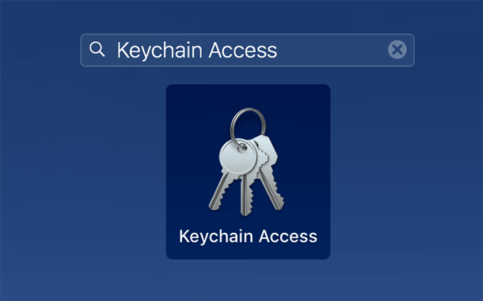 Keychain Access in Search Bar