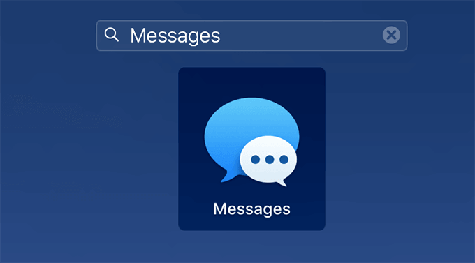 Messages app in Search Bar