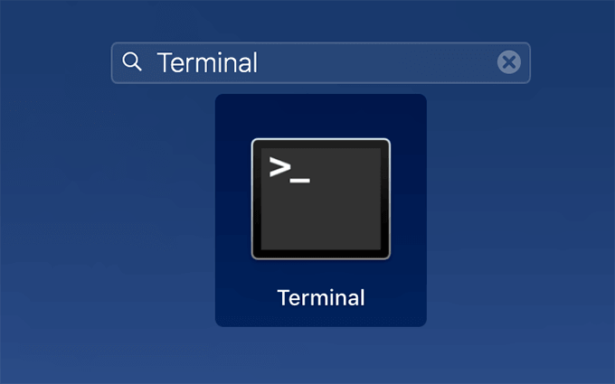 Terminal in Search Bar