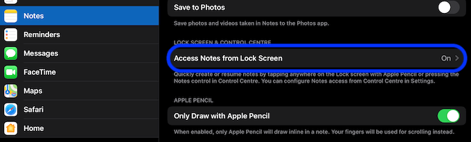 Access Notes from Lock Screen icon 